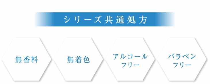 無香料、無着色、アルコールフリー、パラベンフリー